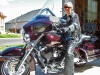 Jan Hall & her Harley Davidson motorcycle